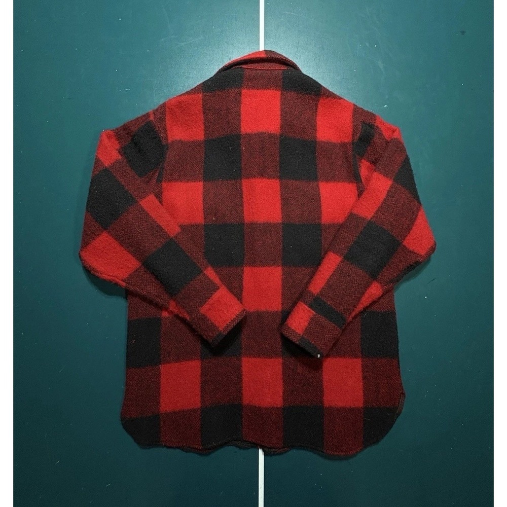 Vintage 70s Abercrombie & Fitch Chippewa Wool Shirt Jacket Buffalo Plaid Men's M - Picture 13 of 16